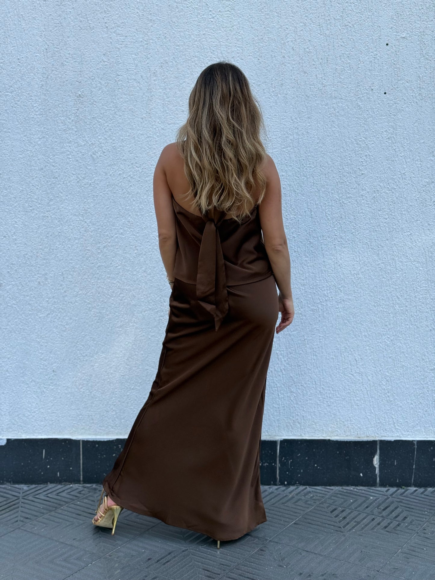 Aesthetic skirt & chocker top set