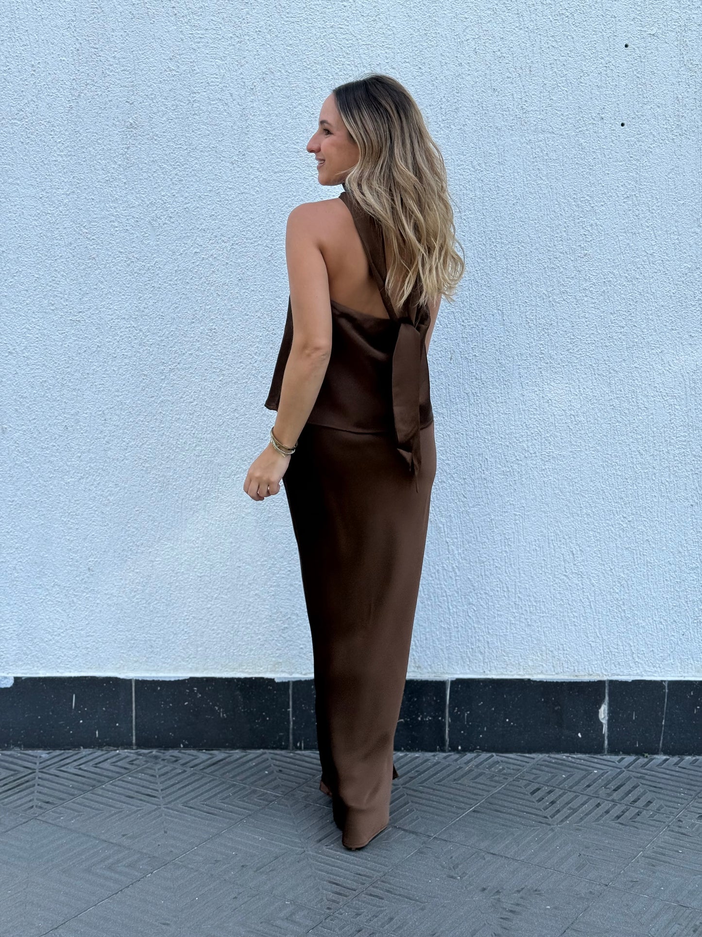 Aesthetic skirt & chocker top set