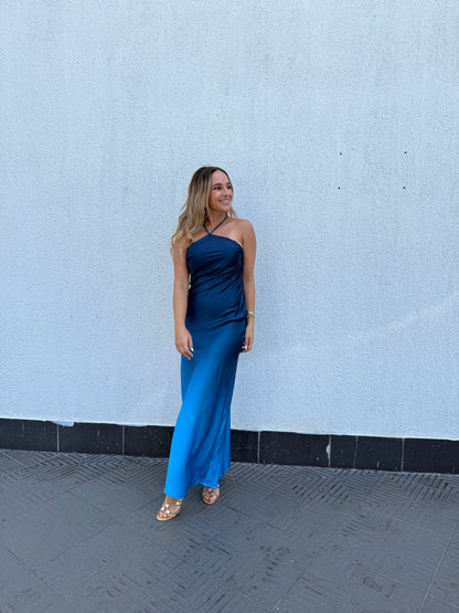 Blue tie Dye Silky dress