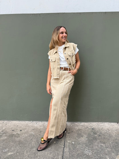 Fringed skirt & Vest Set