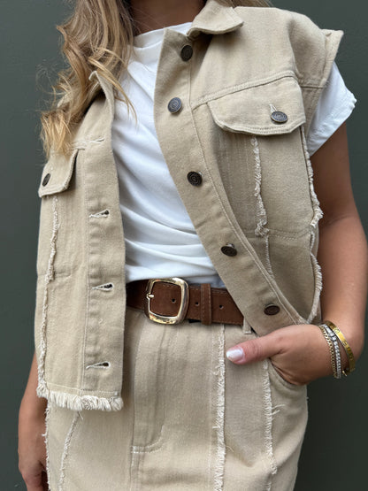 Fringed skirt & Vest Set