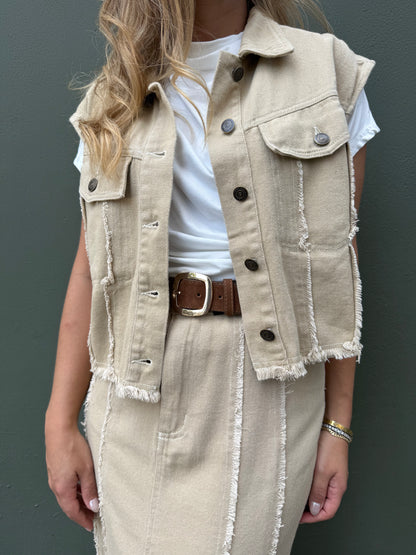 Fringed skirt & Vest Set