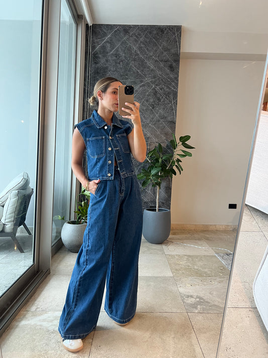 Blue denim set