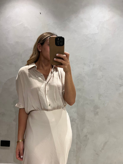 Off white Silky midi Dress