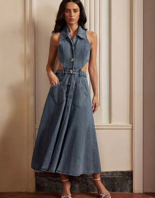 Denim Cut out dress