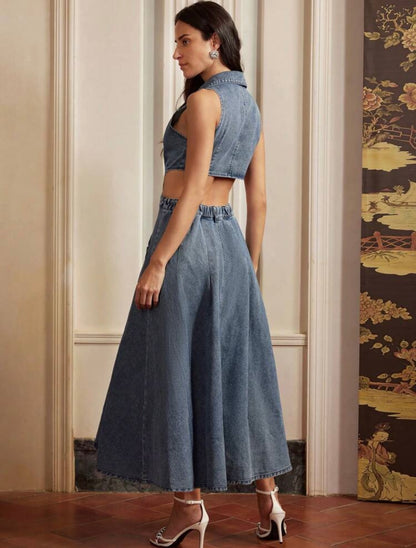 Denim Cut out dress