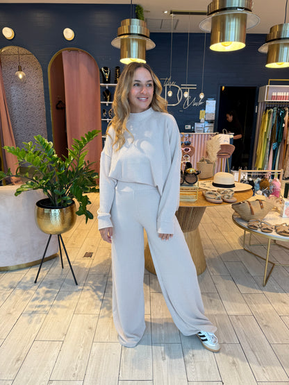 Nude ribbed set de viaje