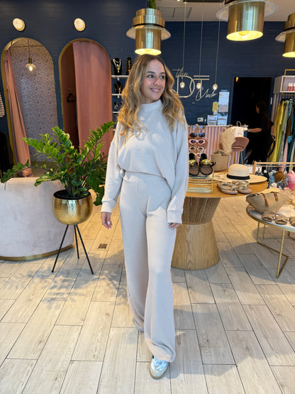 Nude ribbed set de viaje