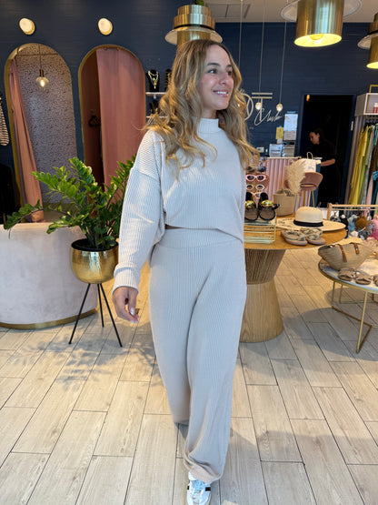 Nude ribbed set de viaje