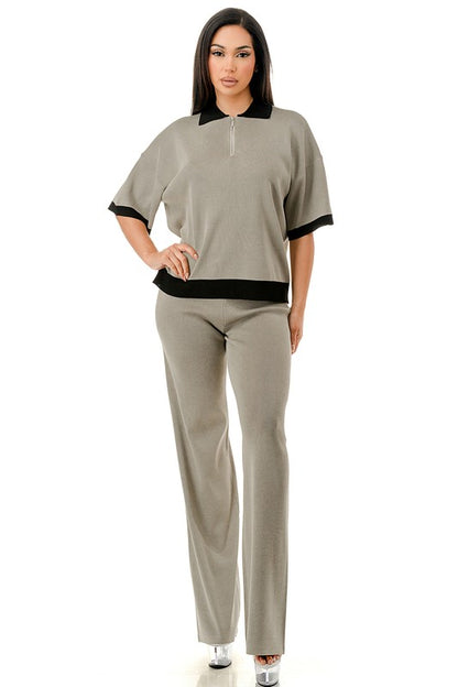 Grey & black zipper set de viaje