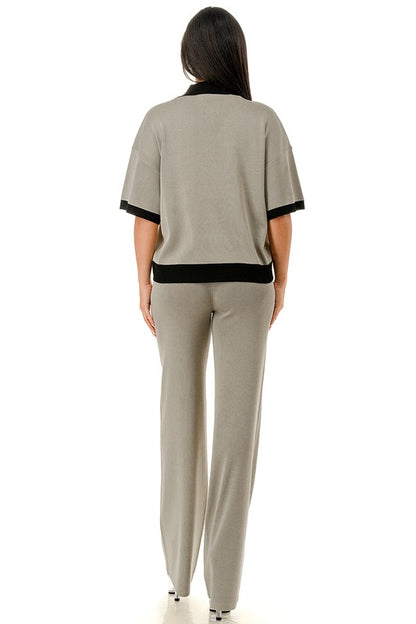 Grey & black zipper set de viaje