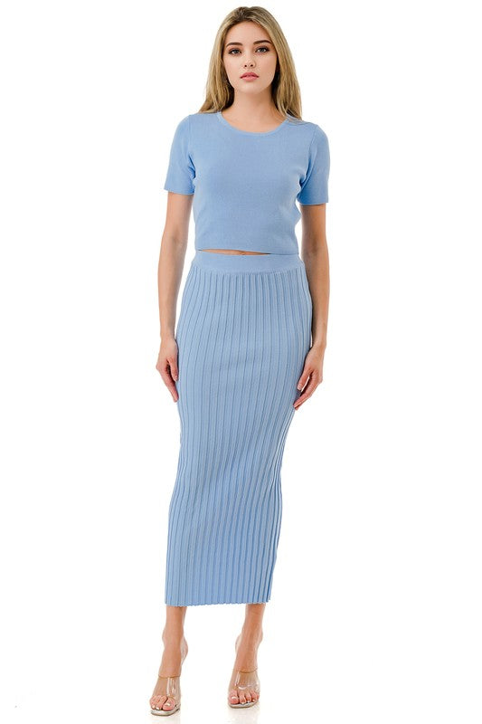 Sara's light  Blue skirt set