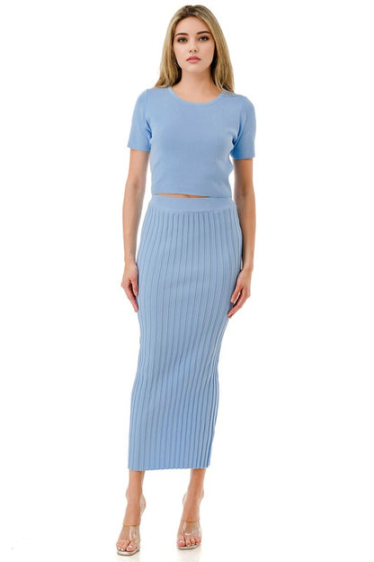 Sara's light  Blue skirt set
