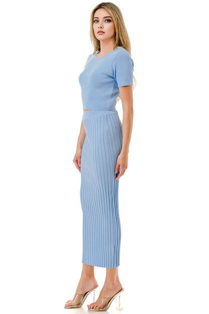 Sara's light  Blue skirt set