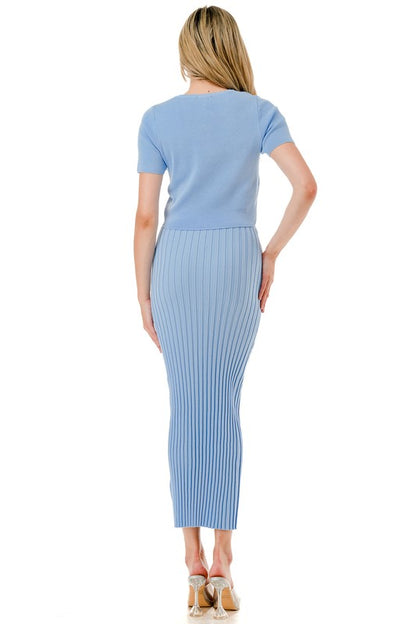 Sara's light  Blue skirt set