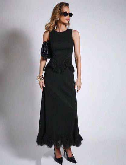 Black Fringed Dress 12 mayo