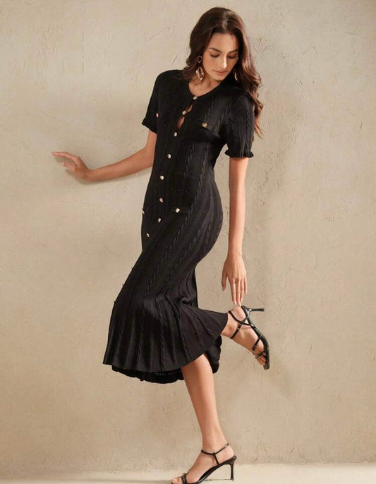 Black Knitted Dress 12 mayo