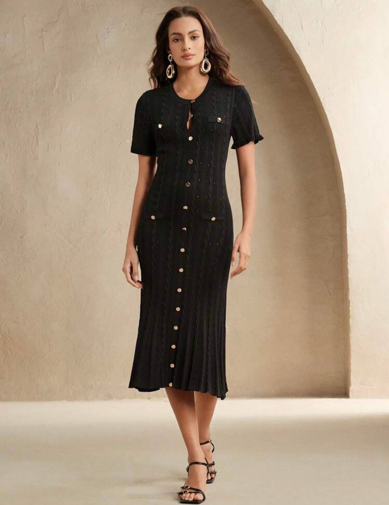 Black Knitted Dress 12 mayo