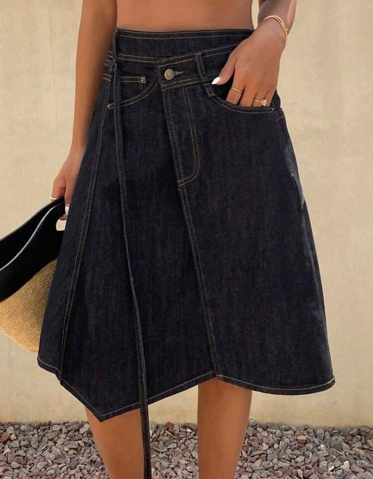 Dark denim Criss cross skirt