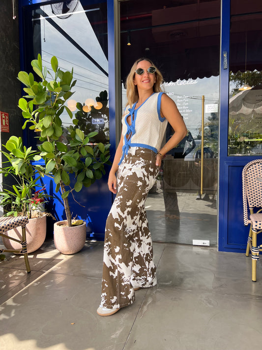 Cow printed pants