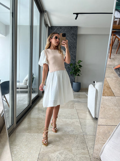 Knitted puffy dress