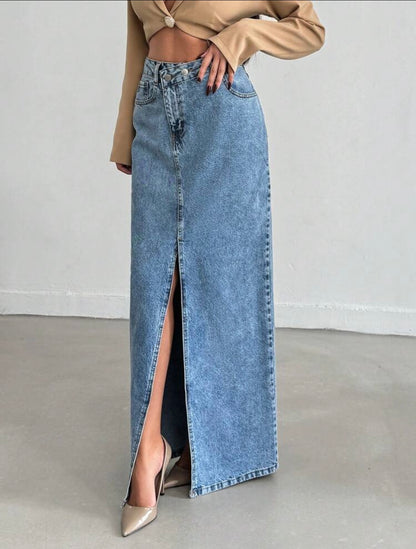 Criss cross denim skirt 15 mayo
