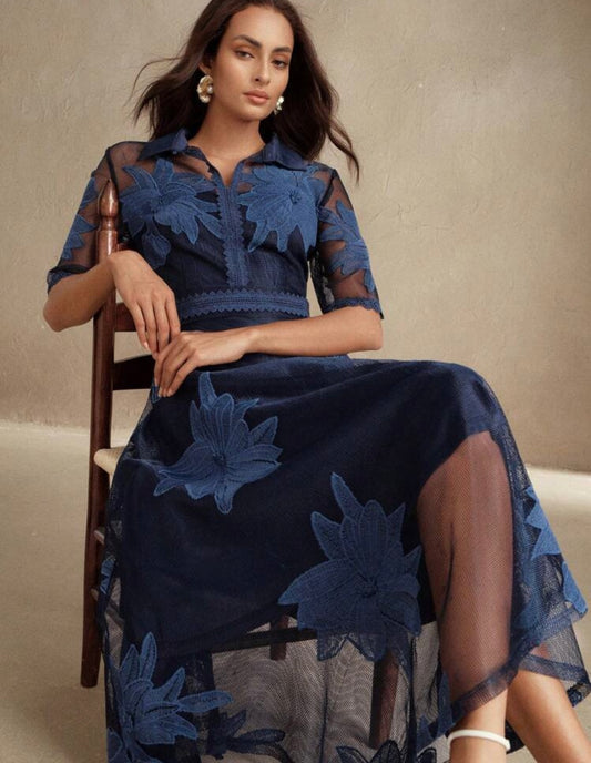 Navy royal maxi dress 18 mayo