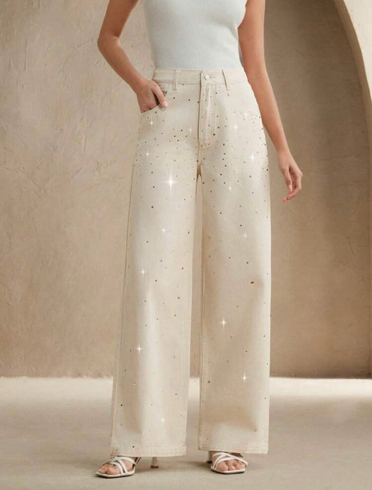 Denim rhinestones pants 18 mayo