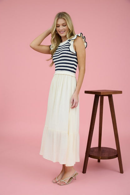 Knitted ruffled dress