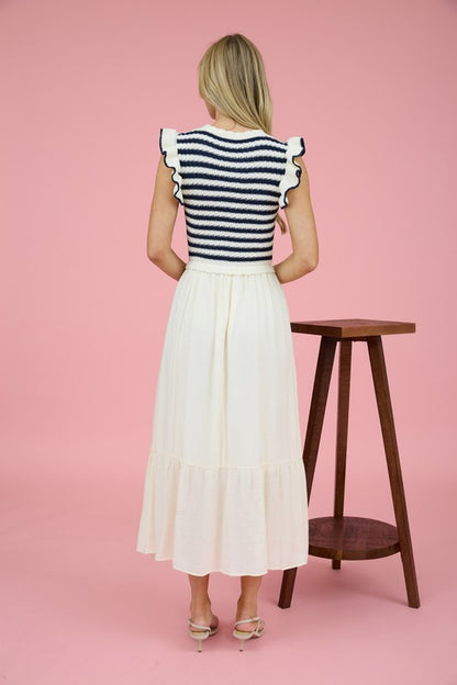 Knitted ruffled dress