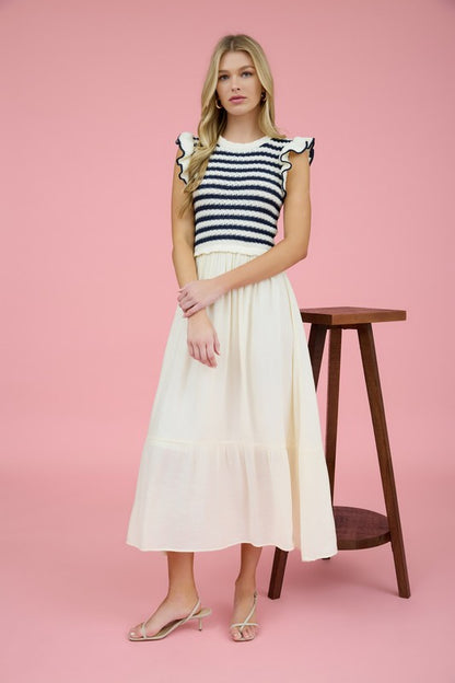 Knitted ruffled dress