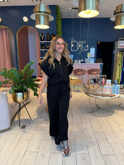 Black ruffled set de viaje