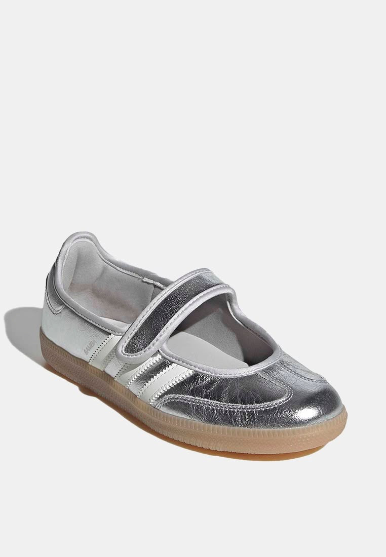 Silver Mary Jane sambas for women
