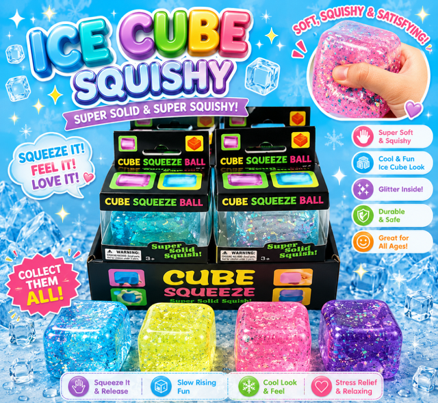 Squeeze Glitter cube Squishy