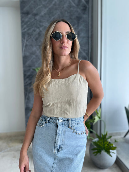 Nude Silky top