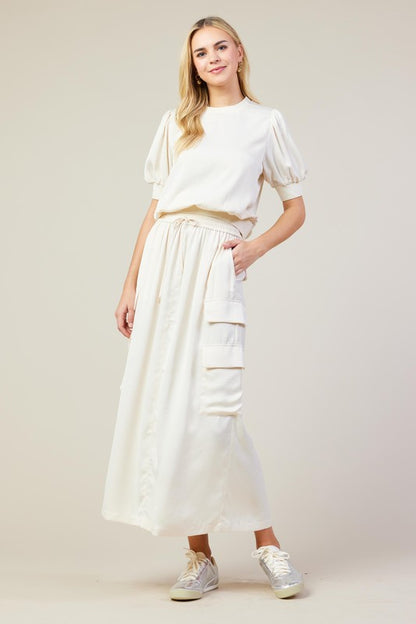 Cream Tzniut skirt set