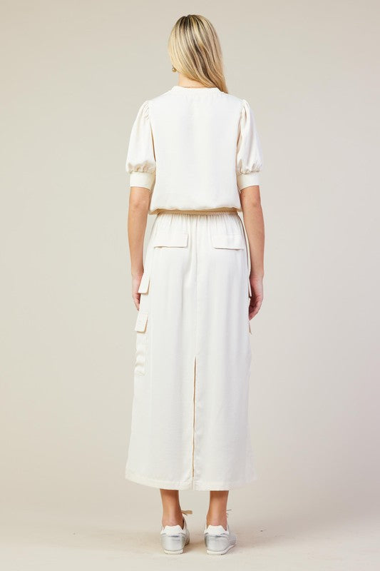 Cream Tzniut skirt set