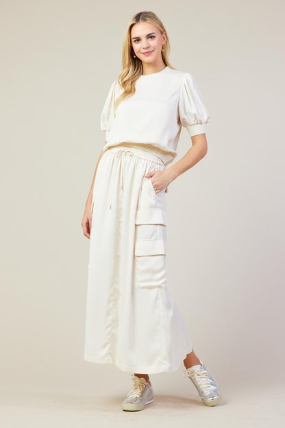 Cream Tzniut skirt set