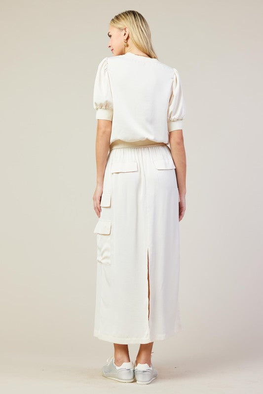 Cream Tzniut skirt set