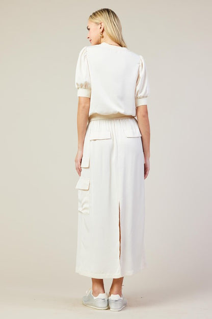 Cream Tzniut skirt set