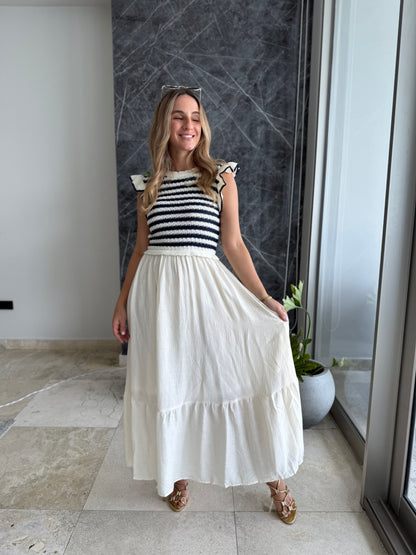 Knitted ruffled dress