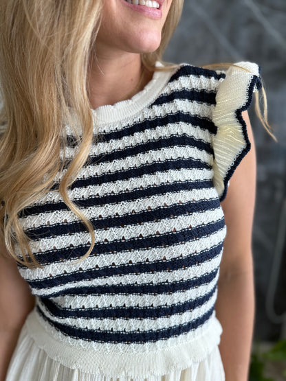 Knitted ruffled dress