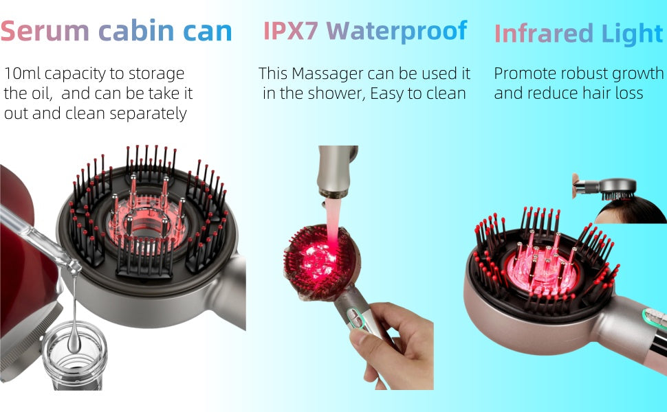 Red light scalp massager