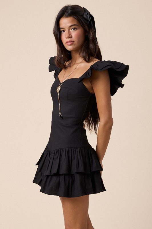 Black ruffled Dress 16 nov