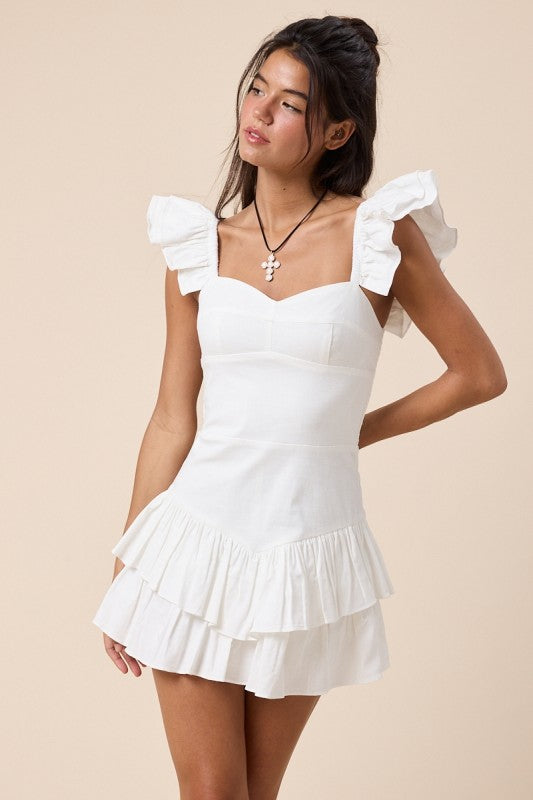 White ruffled Dress 16 nov
