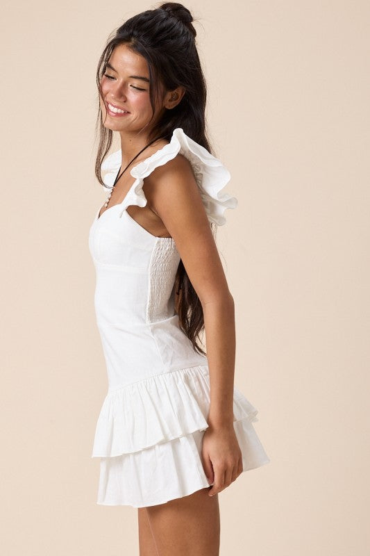 White ruffled Dress 16 nov