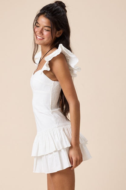 White ruffled Dress 16 nov