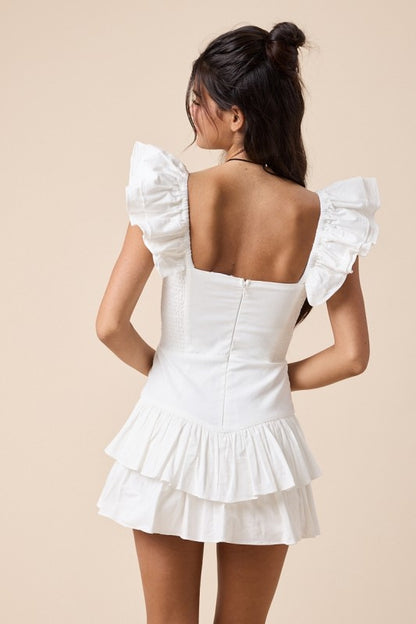 White ruffled Dress 16 nov