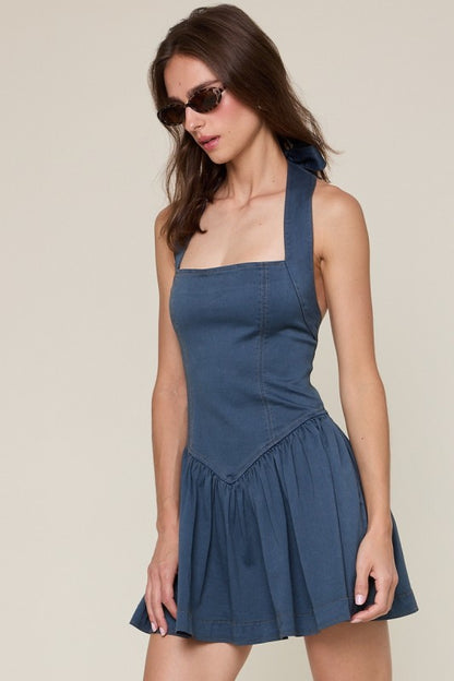 Denim ruffled Dress 16 nov