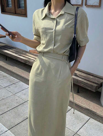 Sage skirt set